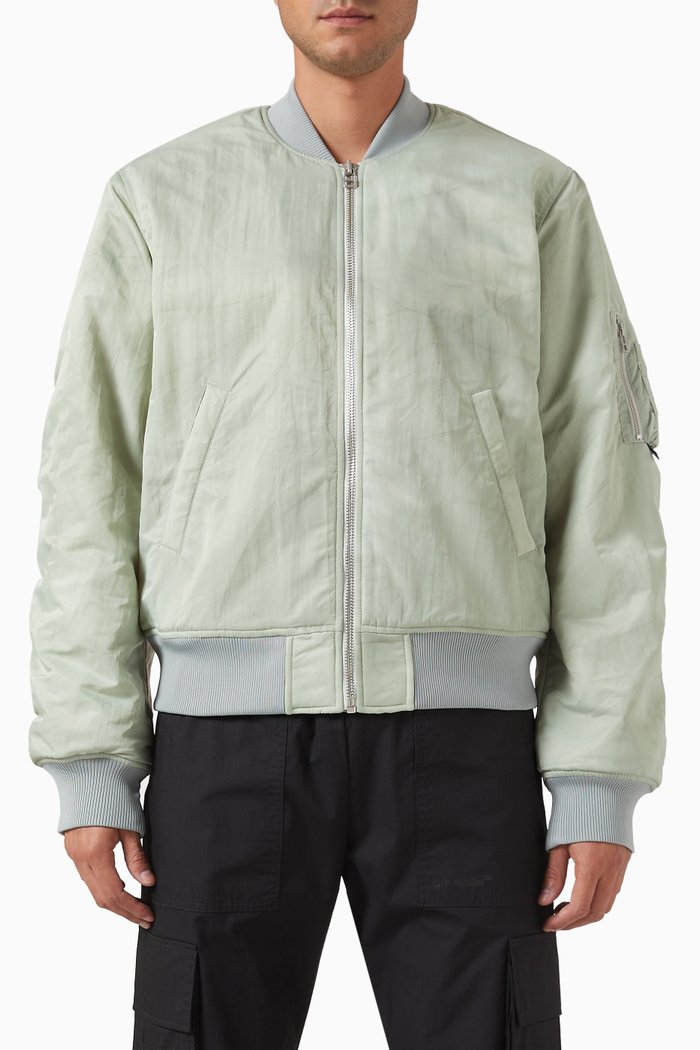 

Dyed Bomber Jacket in Nylon, Grey