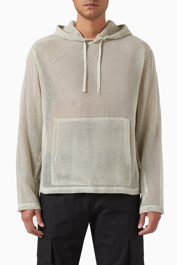 

Mesh Hoodie in Cotton, Neutral