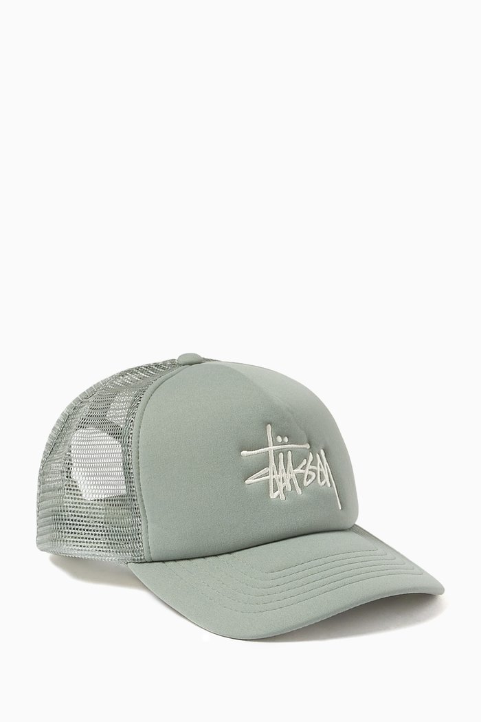 

Big Basic Trucker Cap in Nylon & Mesh, Green