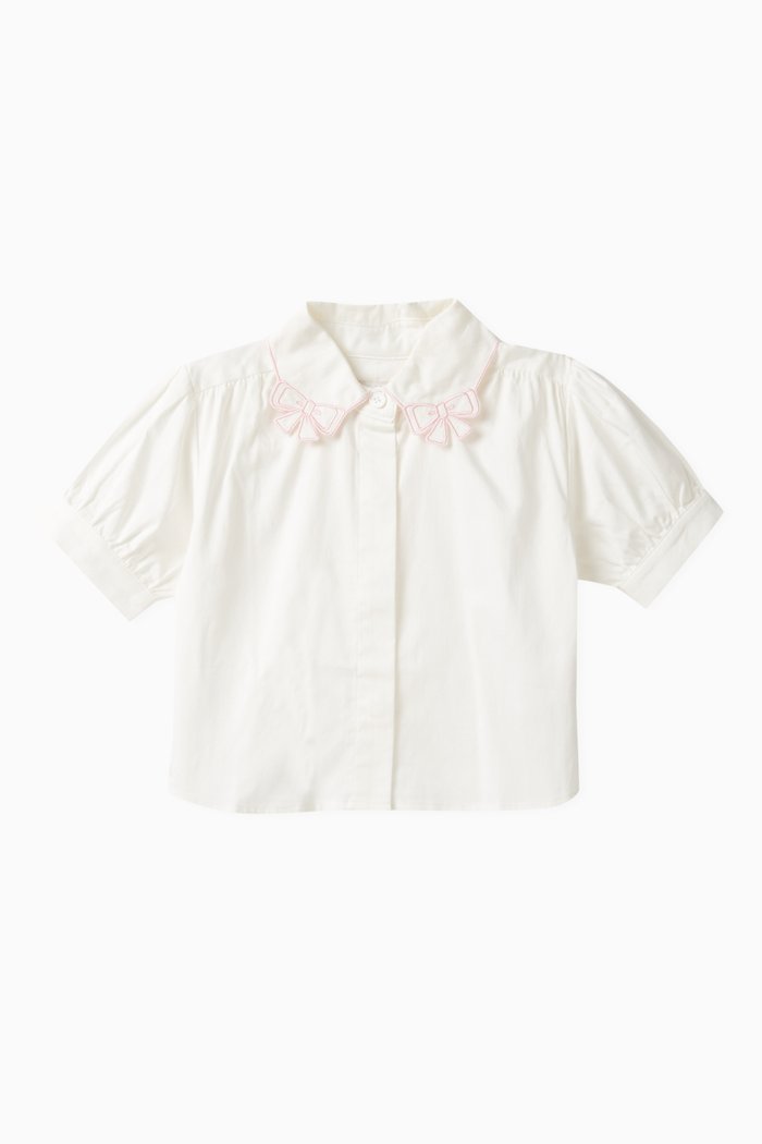 

Elouise Embroidered Blouse in Cotton, Pink