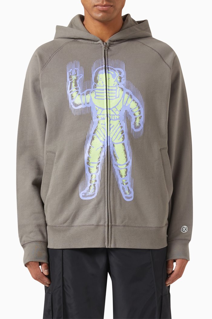 

Standing Astro Zip Through Hoodie in Loopback Cotton Jersey, Grey
