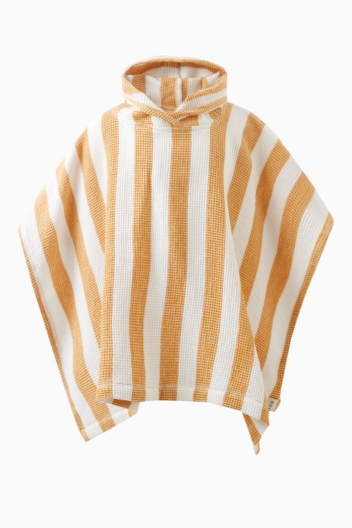

Paco Stripes-print Poncho in Organic Cotton, Neutral