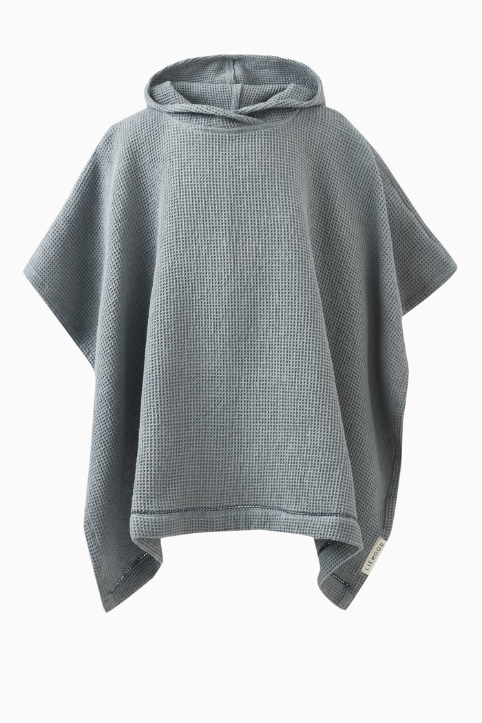 

Paco Stripes-print Poncho in Organic Cotton, Blue
