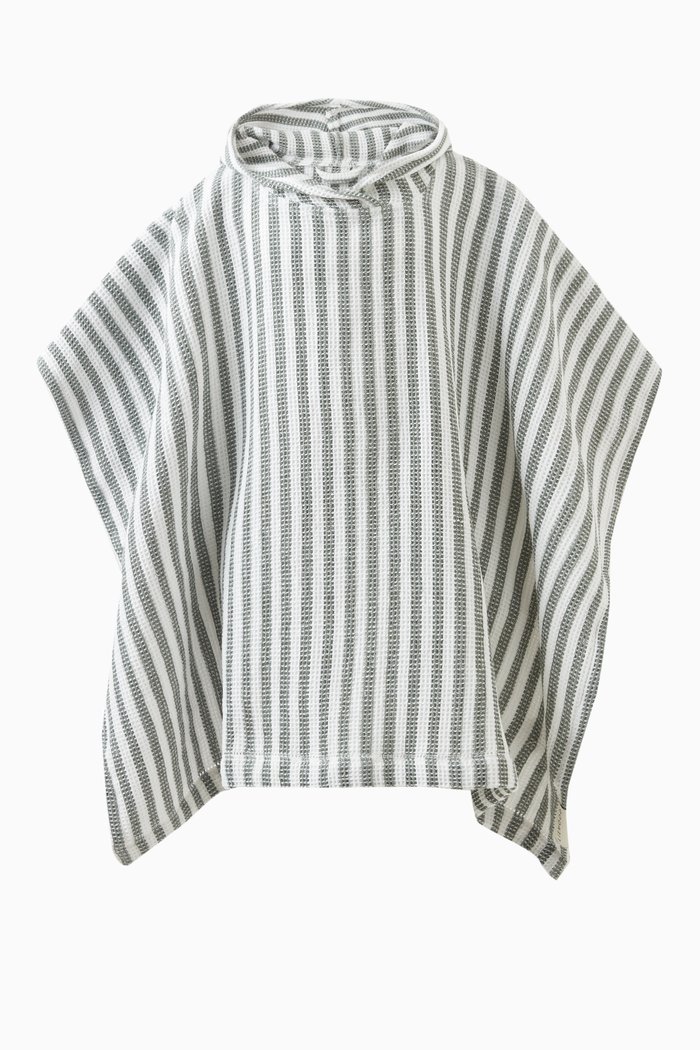Paco Stripes-print Poncho in Organic Cotton, Multicolour