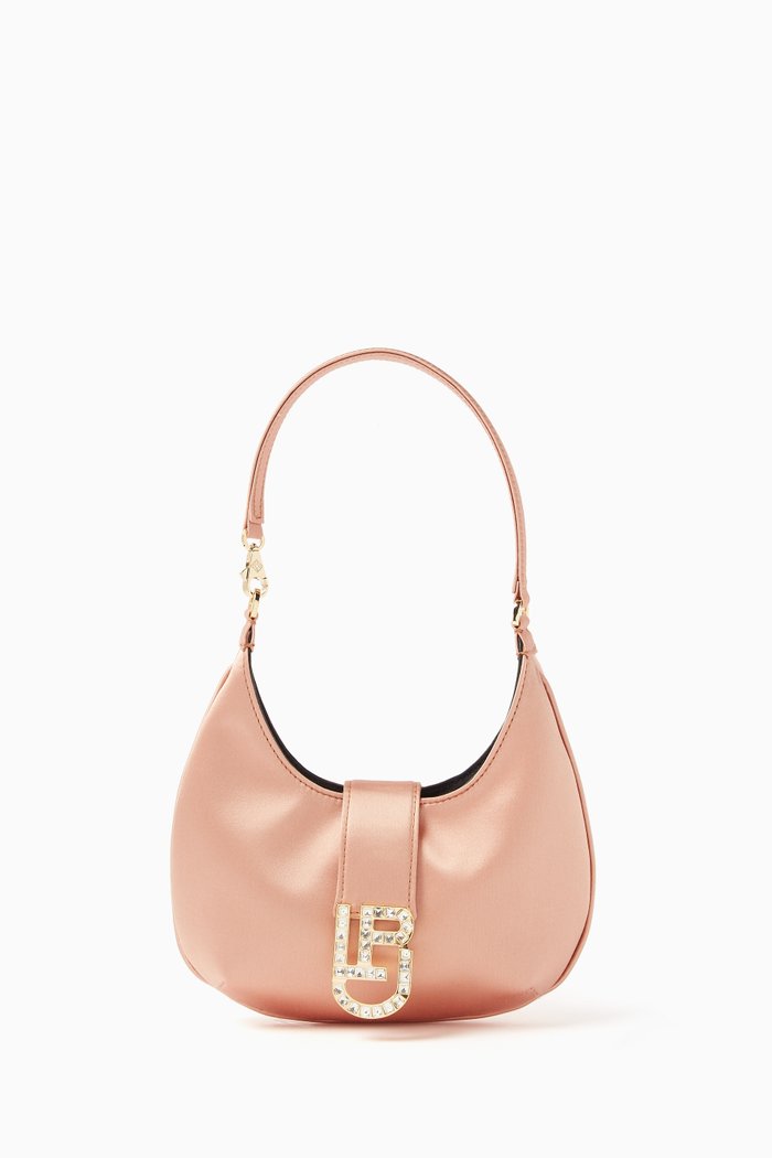 

Cindy Baguette Bag in Satin, Neutral