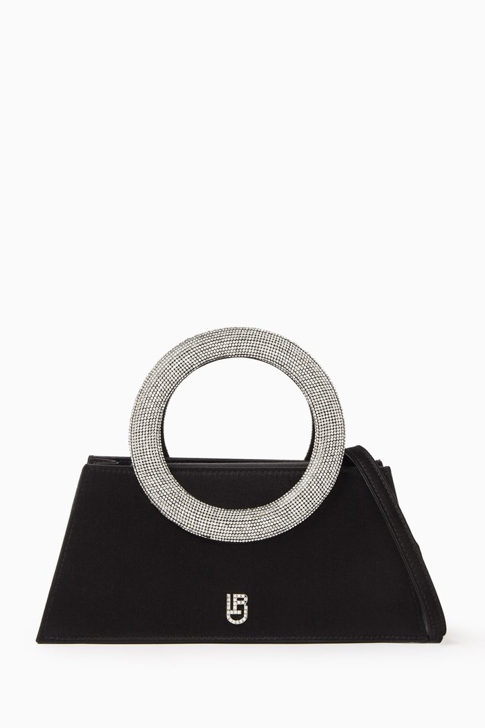 

Trapezio Pochette Bag in Satin, Black