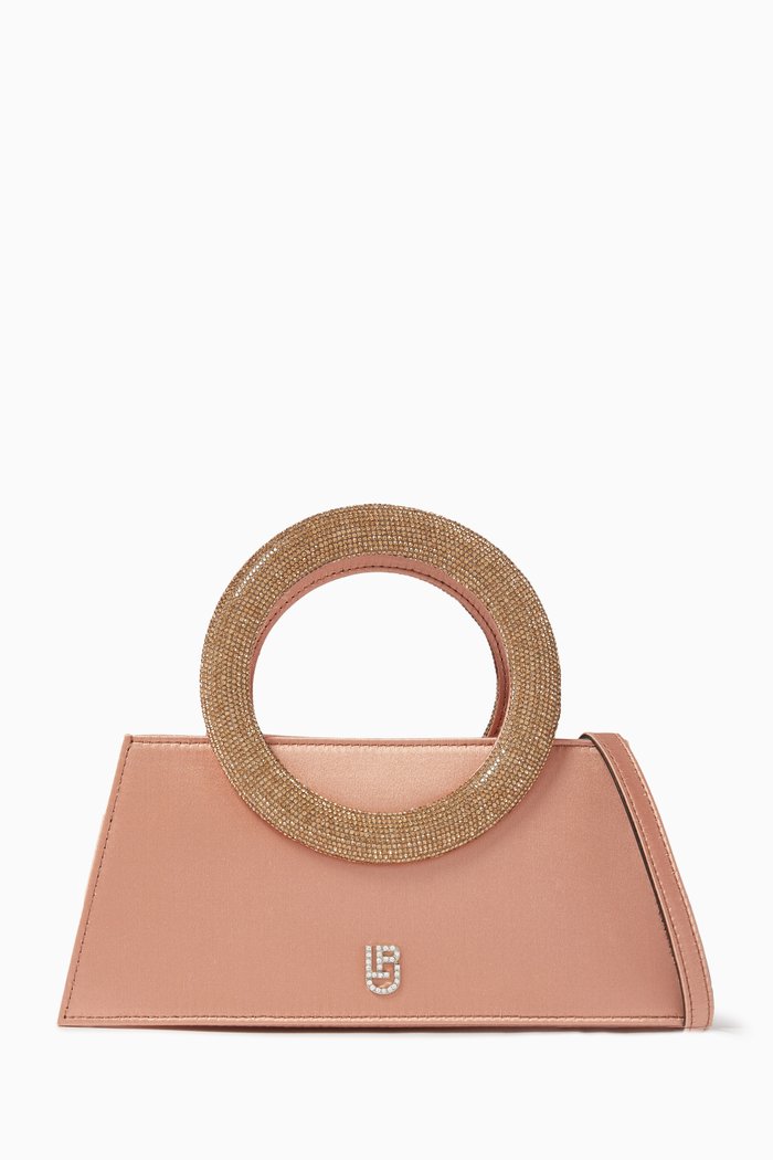 

Trapezio Pochette Bag in Satin, Neutral
