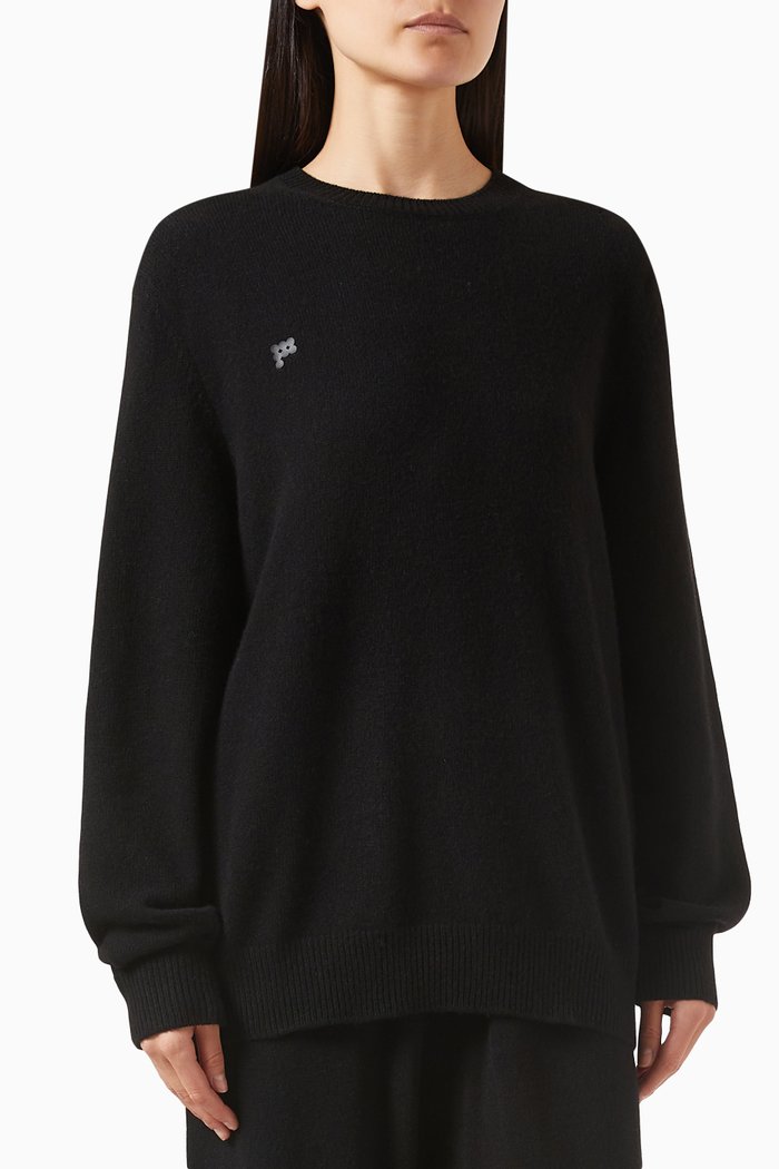 

Crewneck Sweatshirt in Recycled Cashmere, Black