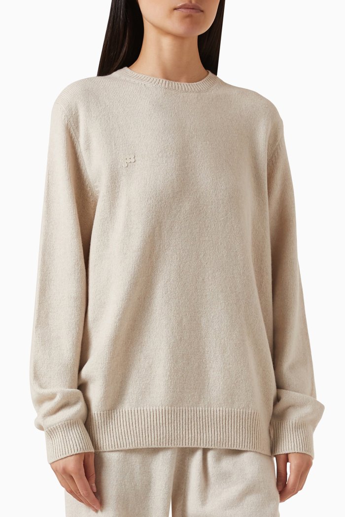 

Crewneck Sweatshirt in Recycled Cashmere, Neutral