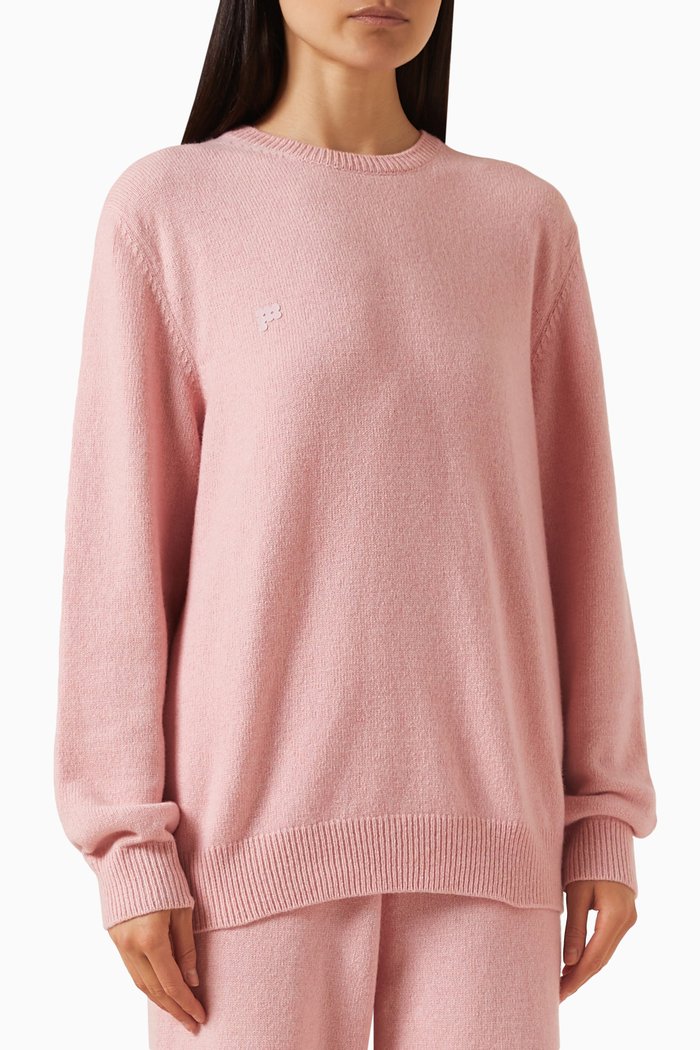 

Crewneck Sweatshirt in Recycled Cashmere, Pink