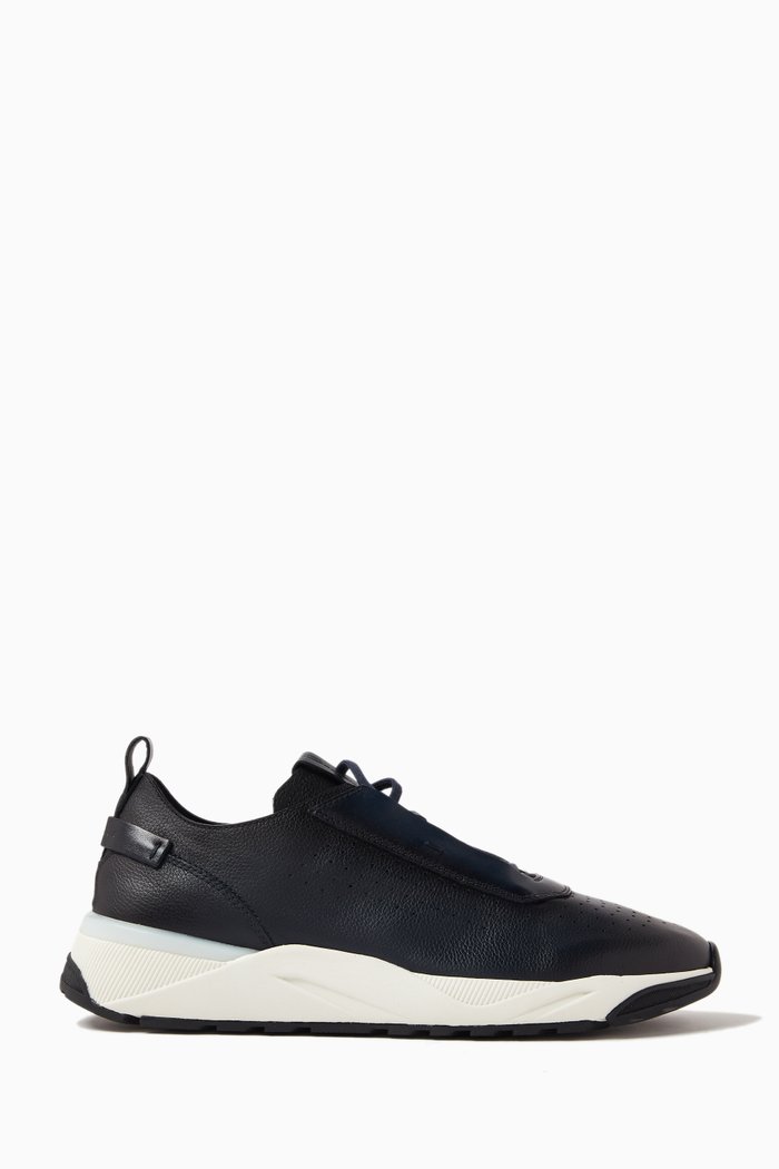 

Low-cut Sneakers in Calf-skin Leather, Blue