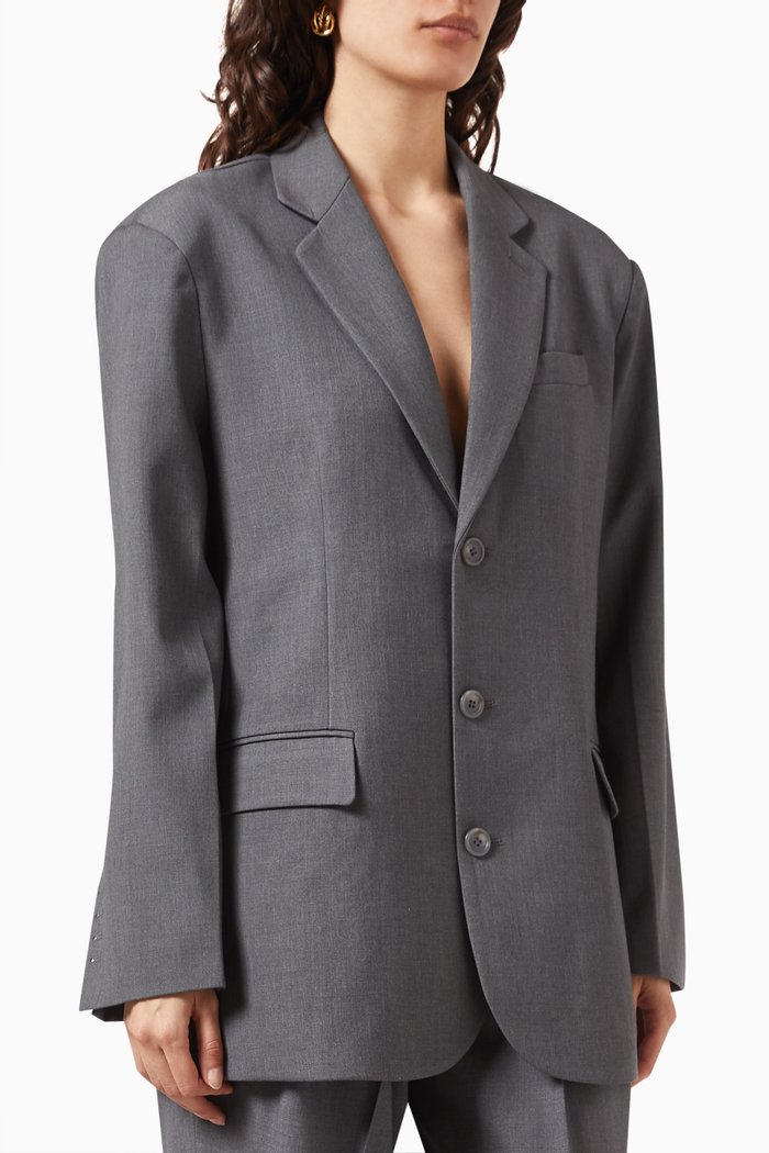 

Gelso Oversized Blazer in Tencel-blend, Grey