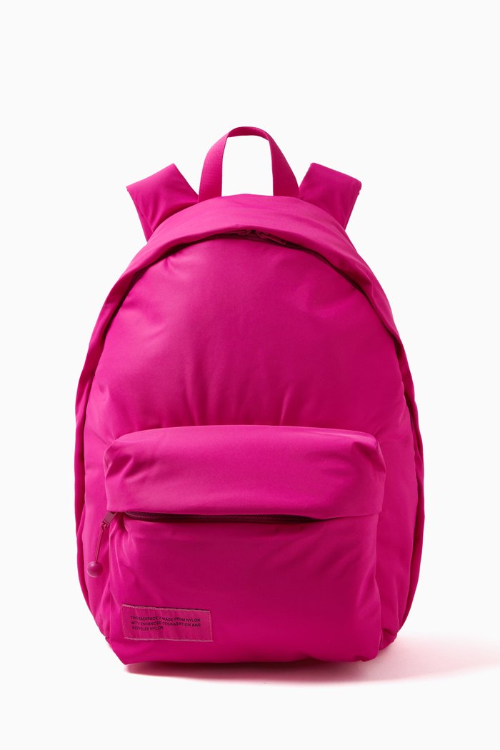 Padded Backpack in Nylon, Pink
