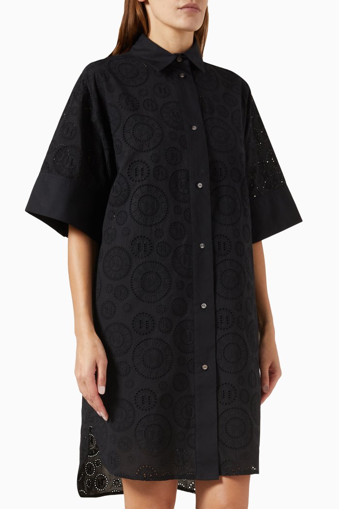 

Shirt Dress in Broderie Anglaise, Black