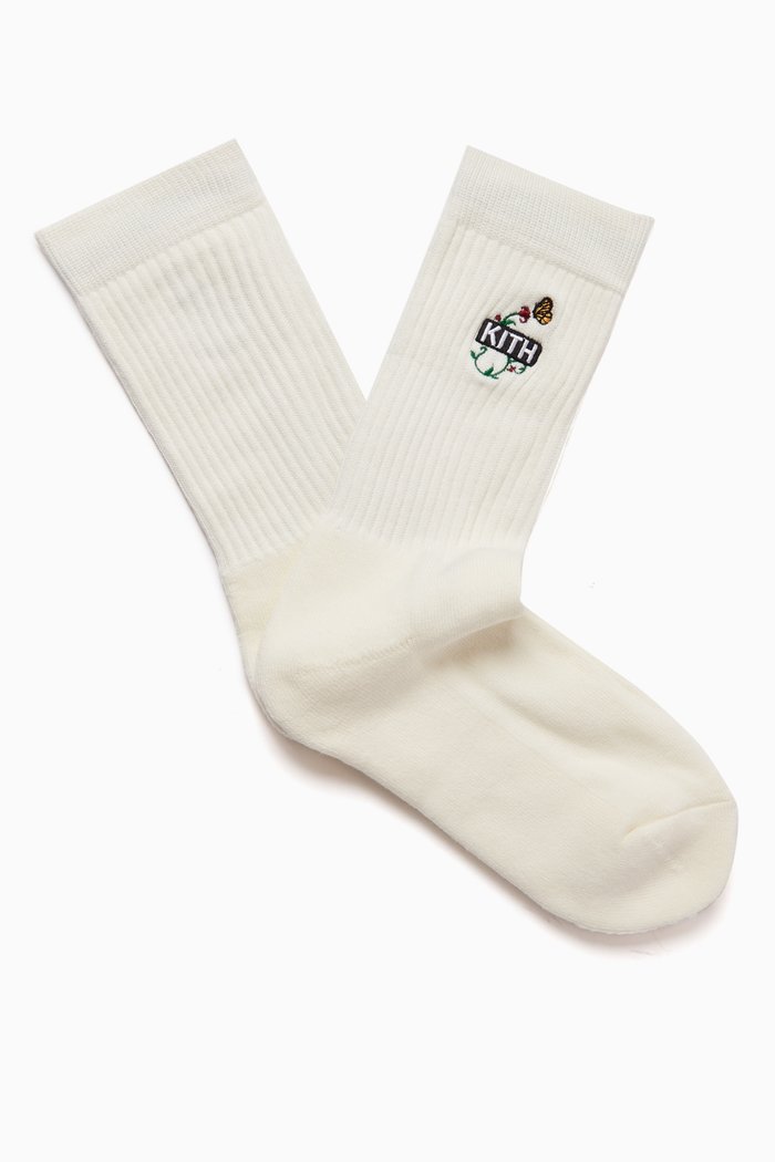 

Butterfly Logo Socks in Cotton Blend, White