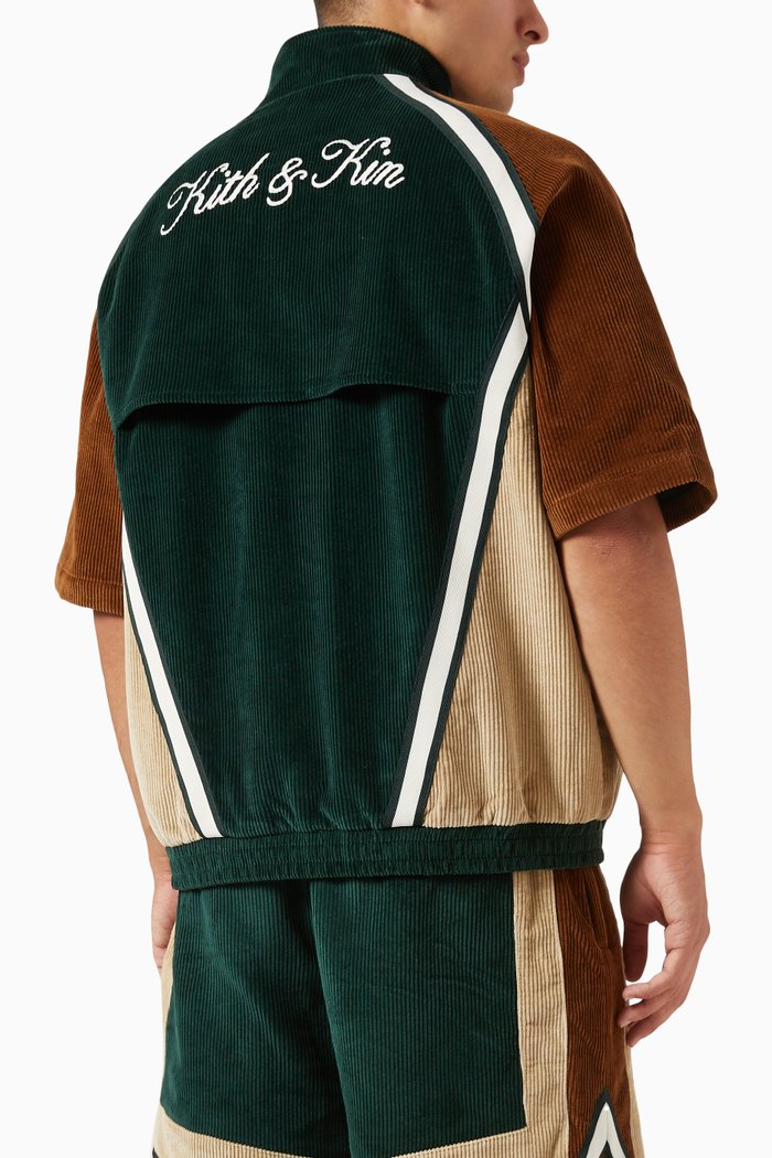 

Linden Retro Zip Shirt in Corduroy, Green