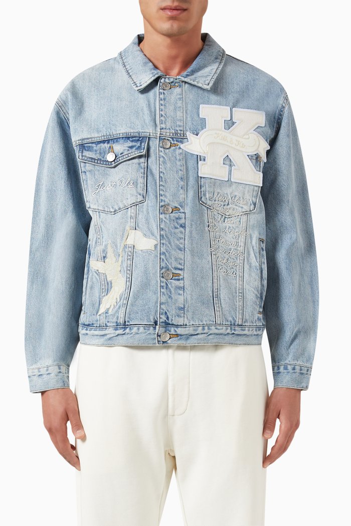 

Laight Embroidered Jacket in Denim, Blue