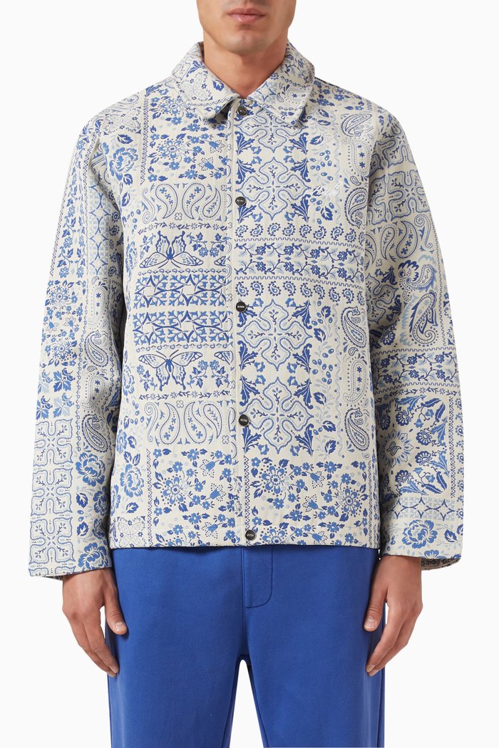 Tapestry Coaches Jacket in Cotton-blend Jacquard, Neutral