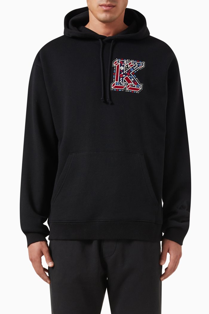Kith Needlepoint Hoodie in Cotton-fleece, Black