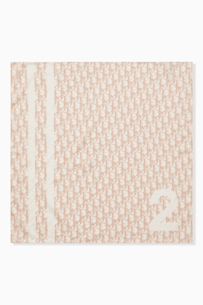 

D Oblique Shawl in Cotton-silk, Neutral