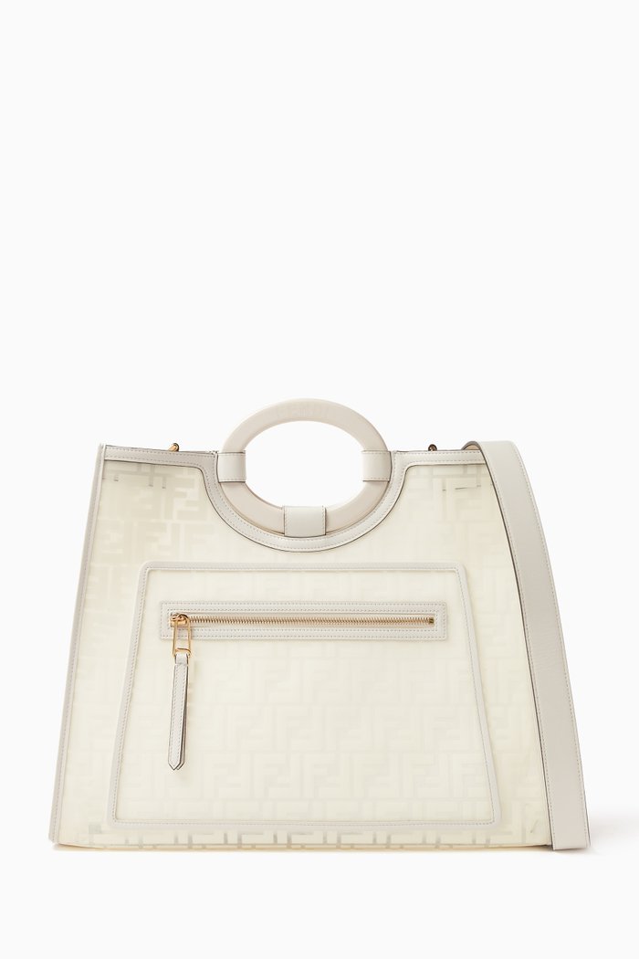 Transparent Monogram Tote Bag in PVC, White