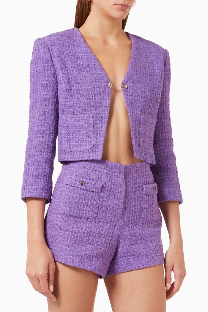 

Vapraia Jacket in Cotton Tweed, Purple