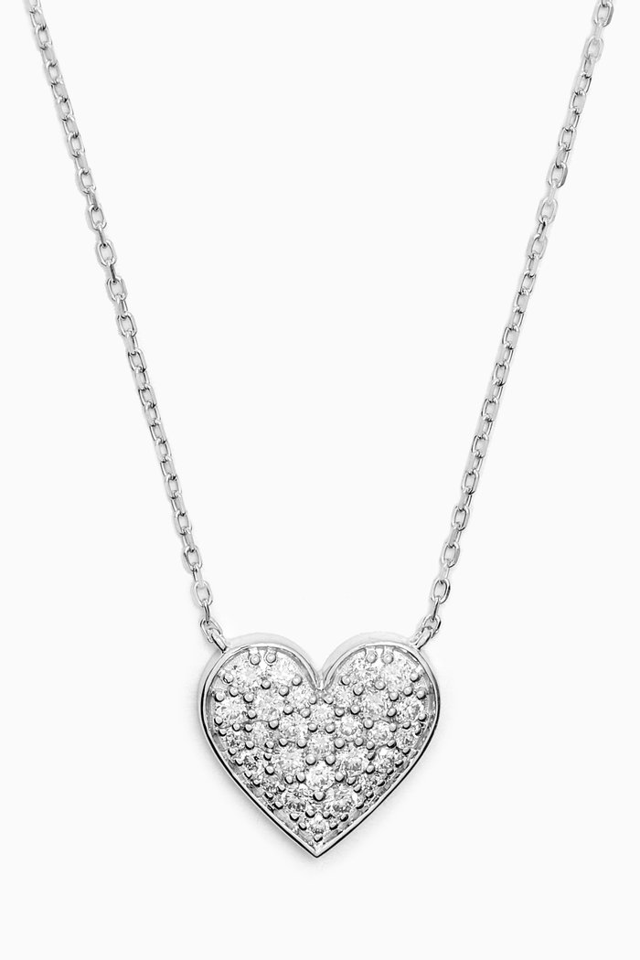 

Diamond Heart Pendant Necklace in 18kt White Gold
