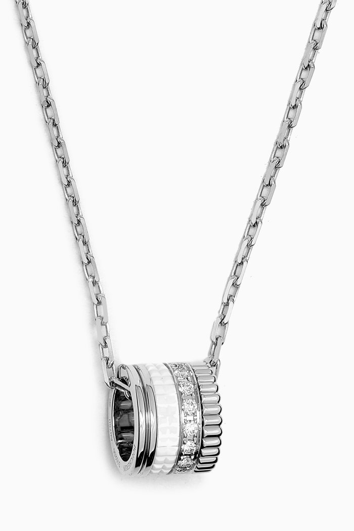 

Quatre White Edition Diamond Large Pendant Necklace in 18kt White Gold, Silver