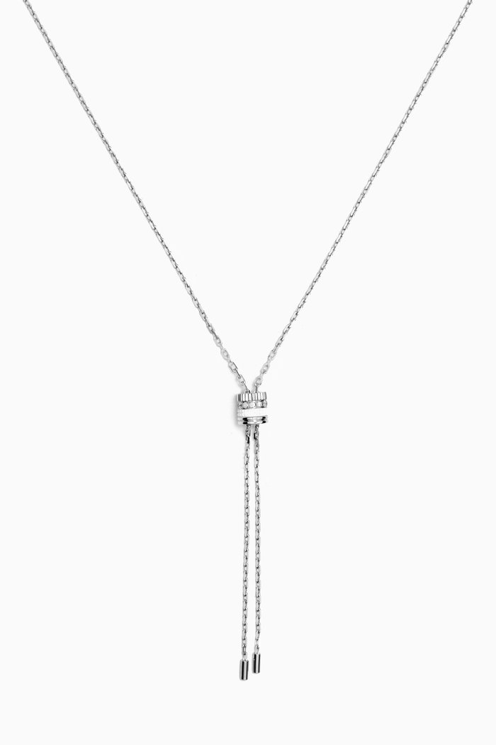 

Quatre White Edition Diamond Small Pendant Tie-up Necklace 18kt White Gold, Silver