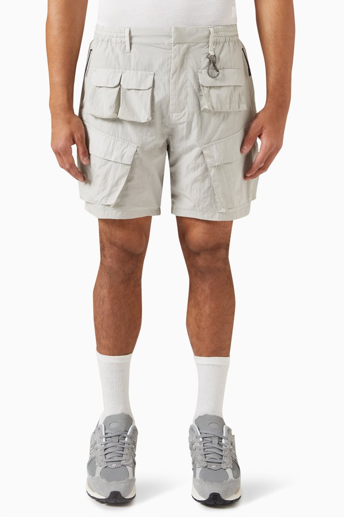 

Dupont Cargo Pocket Shorts in Wrinkle Nylon, Grey