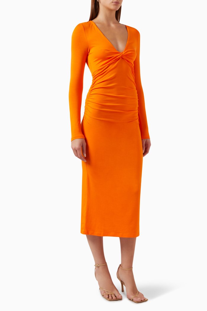 

Midi Dress in Light-stretch Jersey, Orange