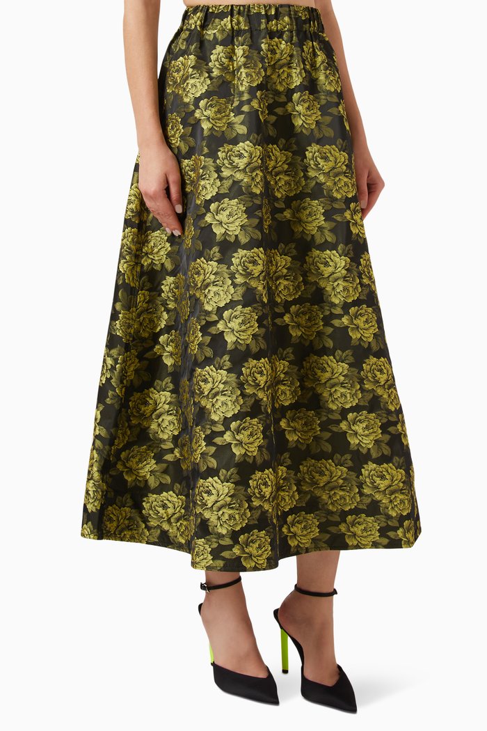 

Maxi Skirt in Jacquard, Yellow