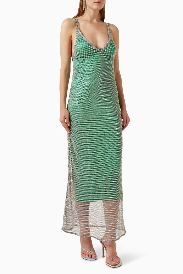 

Embellished Dress in Mesh, Silver