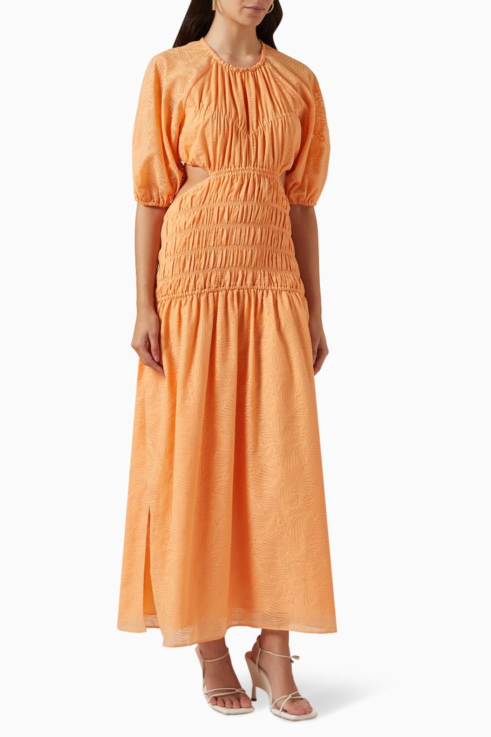 Zofia Midi Dress in Cotton-blend, Orange