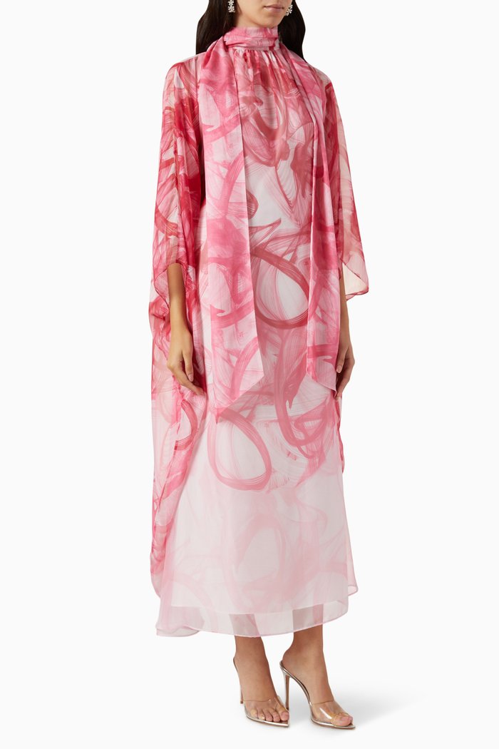 

Abstract-print Scarf Dress, Red