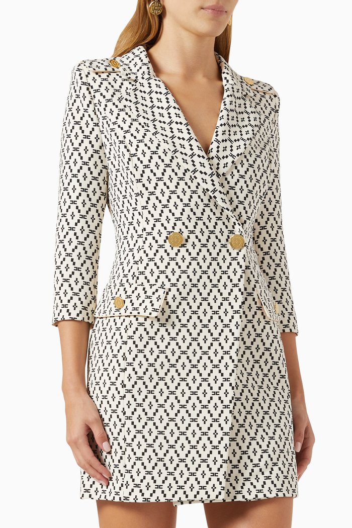 

Diamond Print Coat Dress, Neutral