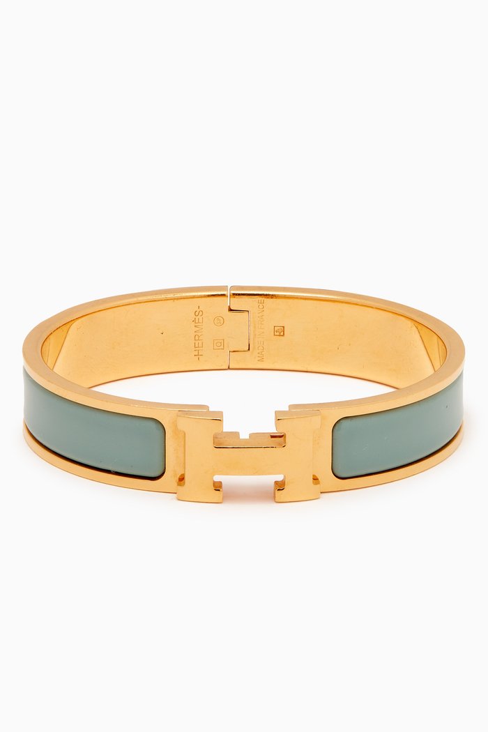 

Narrow Clic H Bracelet, Green
