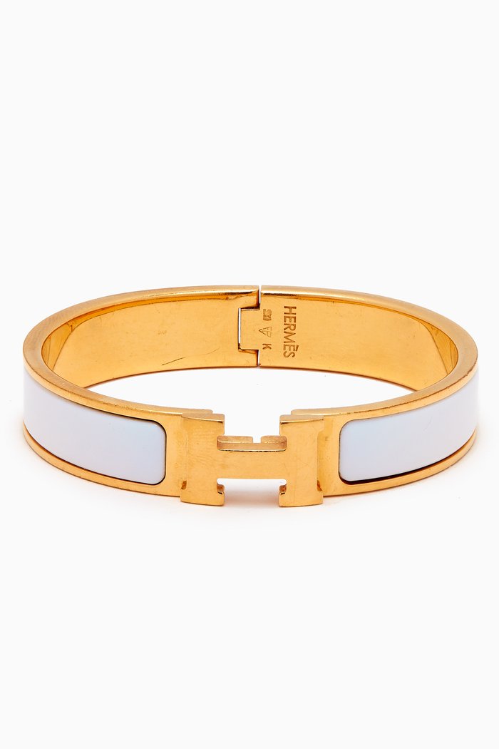 

Narrow Clic H Bracelet, White