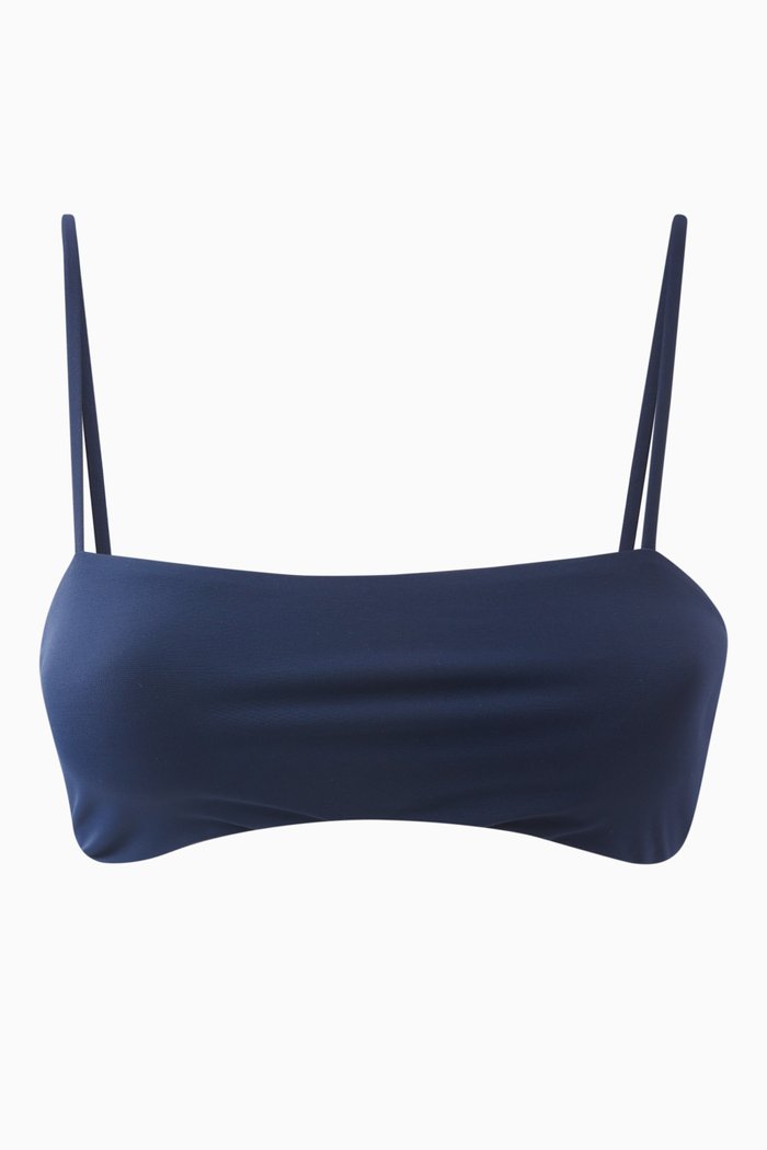 Bandeau Bikini Bra in Micro-fibre Jersey, Blue