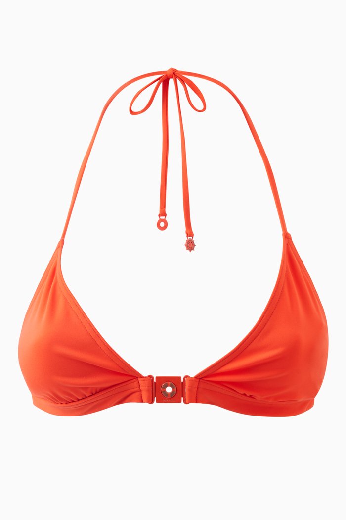 

Front Lock Halter Bikini Bra in Micro-fibre Jersey, Red