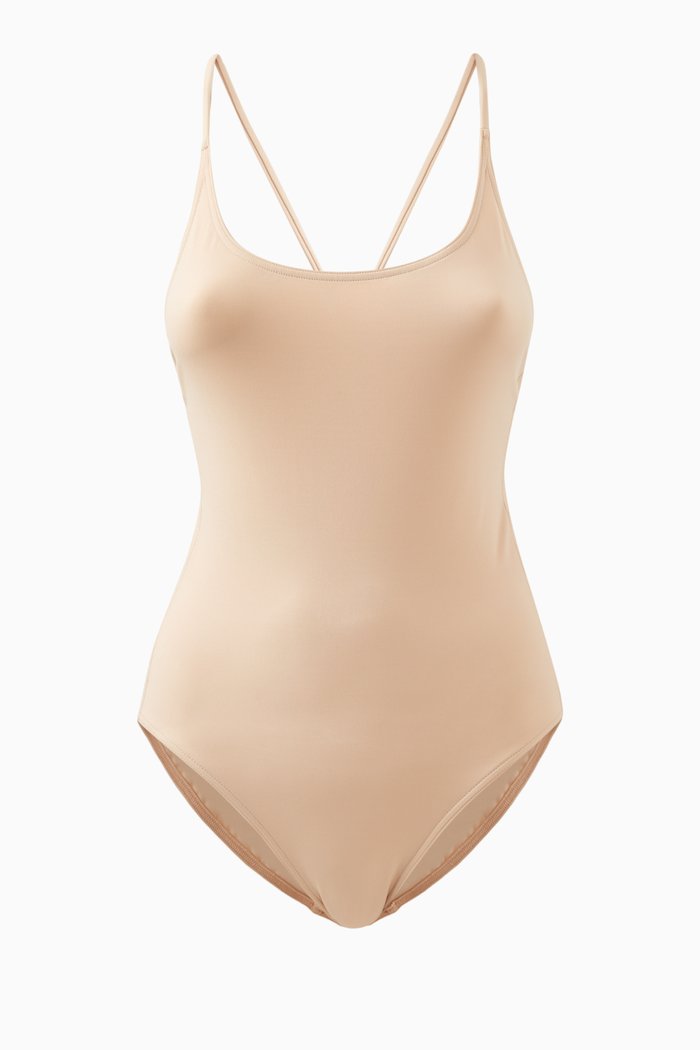 

Crossed Back One-piece Swimsuit in Micro-fibre Jersey, Pink