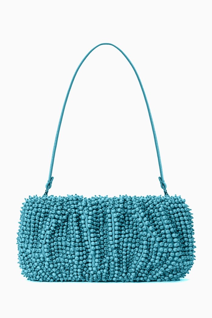 

Bean Beaded Convertible Clutch Bag, Blue