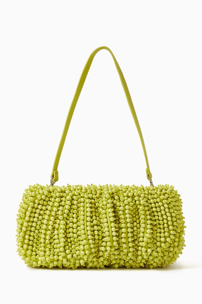 

Bean Beaded Convertible Clutch Bag, Green
