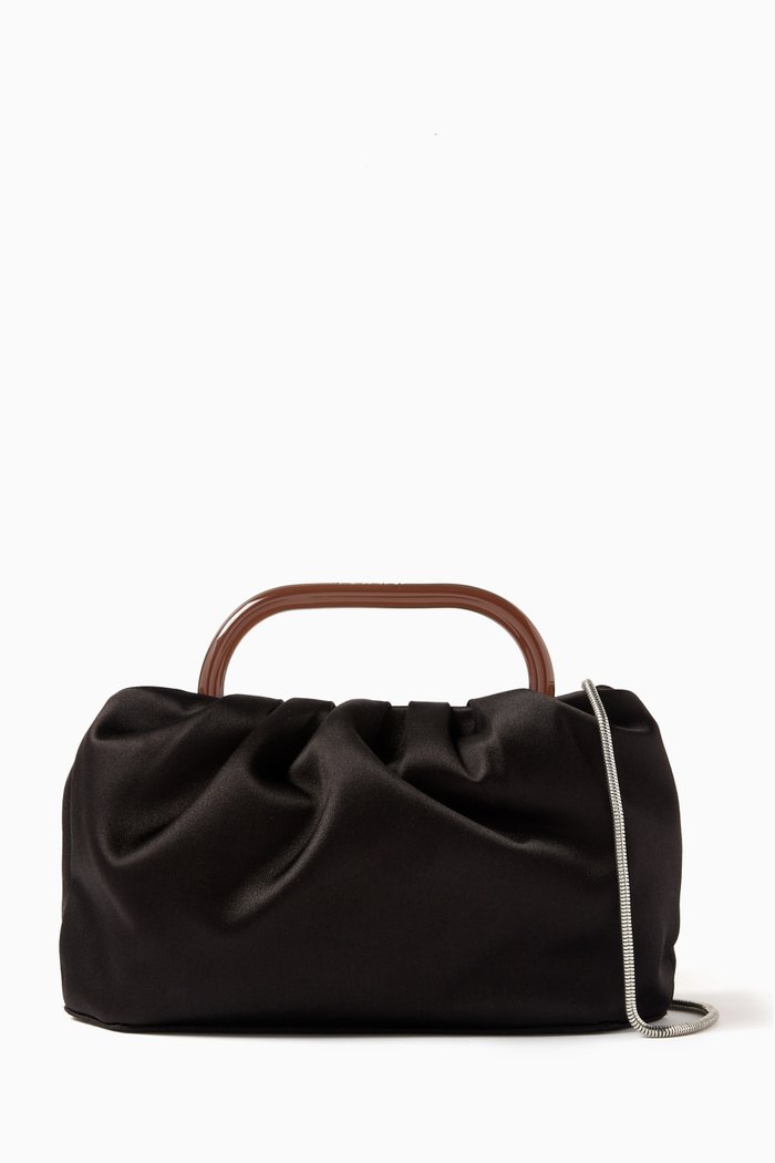 

Cory Top Handle Bag in Satin, Black