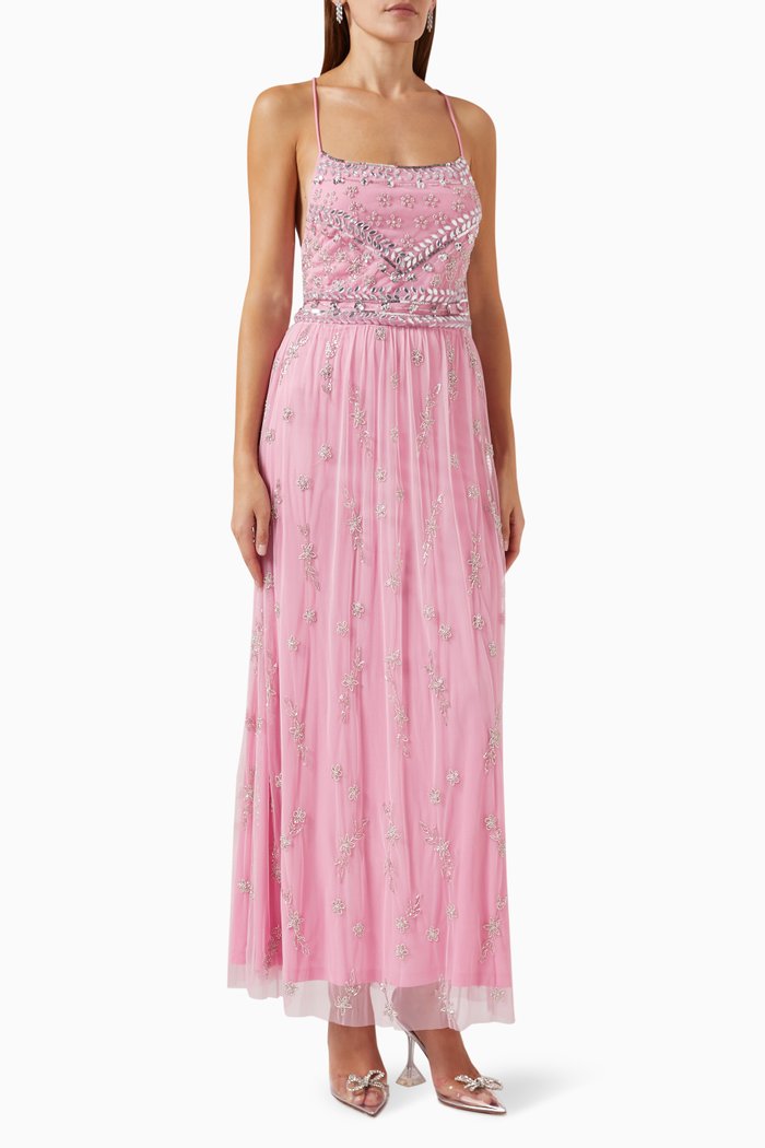 

Sequin Embellished Maxi Dress, Pink