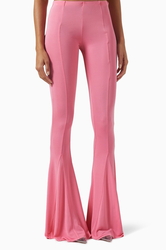 

Flared High-rise Pants in Viscose, Pink