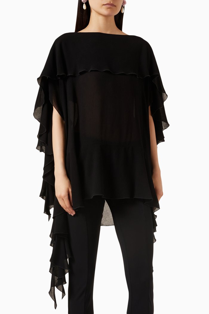 

Flounce Blouse, Black