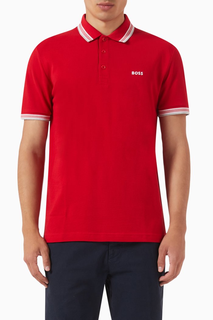 

Logo Polo Shirt in Organic Cotton, Red