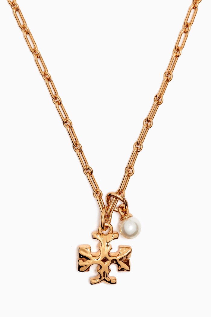 

Thin Roxanne Pendant Necklace in Gold-plated Brass