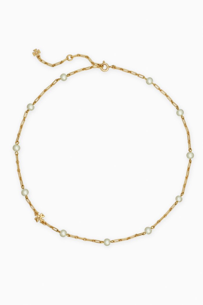 

Thin Roxanne Necklace in Gold-plated Brass